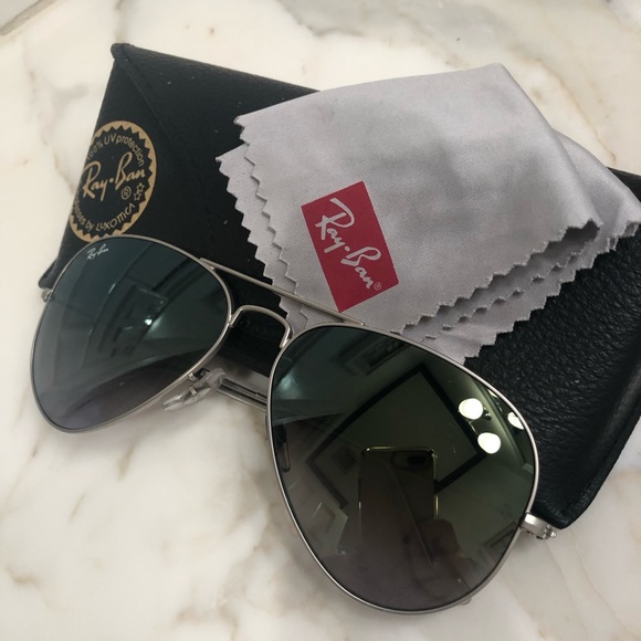 Ray-Ban Accessories - Green Gradient Flash Ray-Ban Aviator Sunglasses